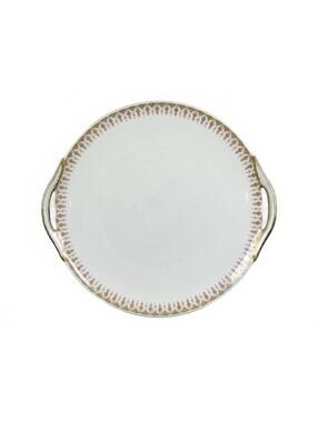 Antique Bernardaud Limoges B&Co France Porcelain Serving Plate 11 in Gold 1900s